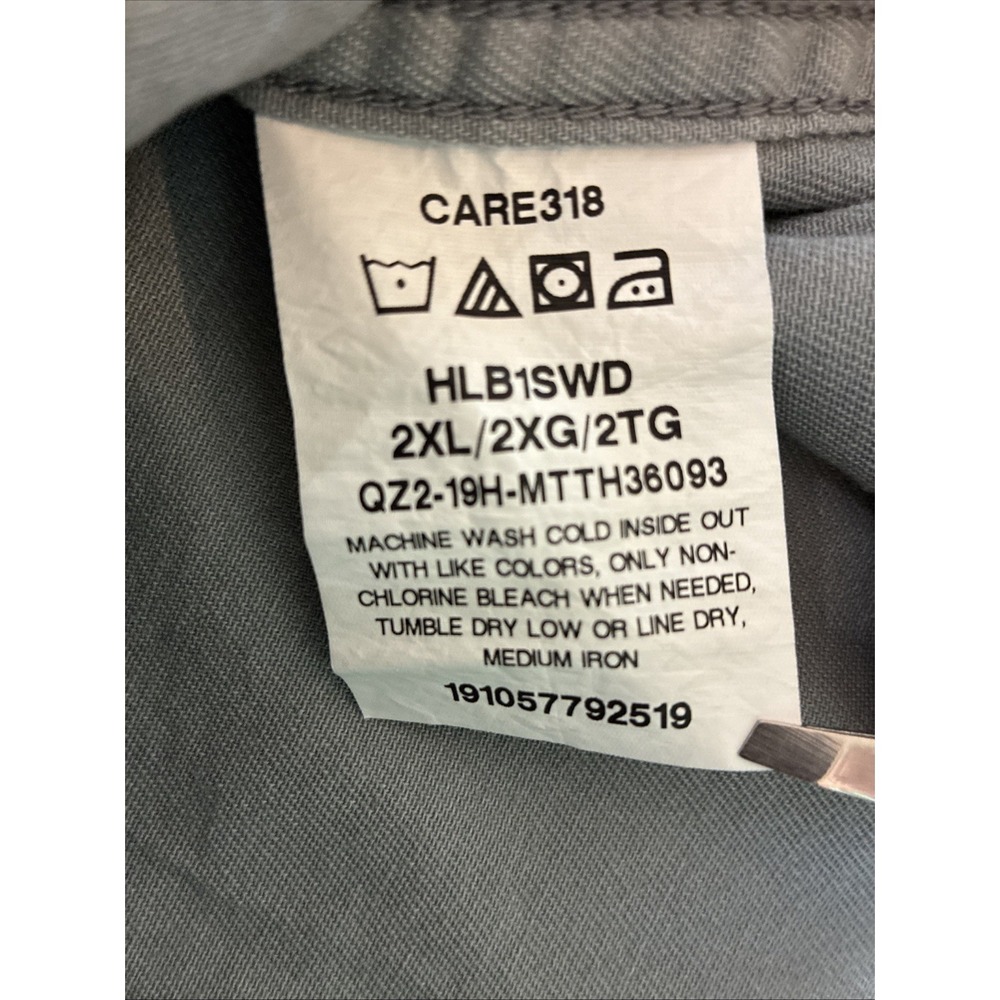Wrangler Men's Comfort Flex Shirt Twill Long Sleeve Button Up 2XL Gray - Picture 4 of 15